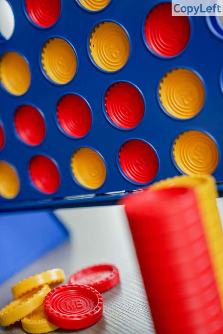A close up of a game of connect connect