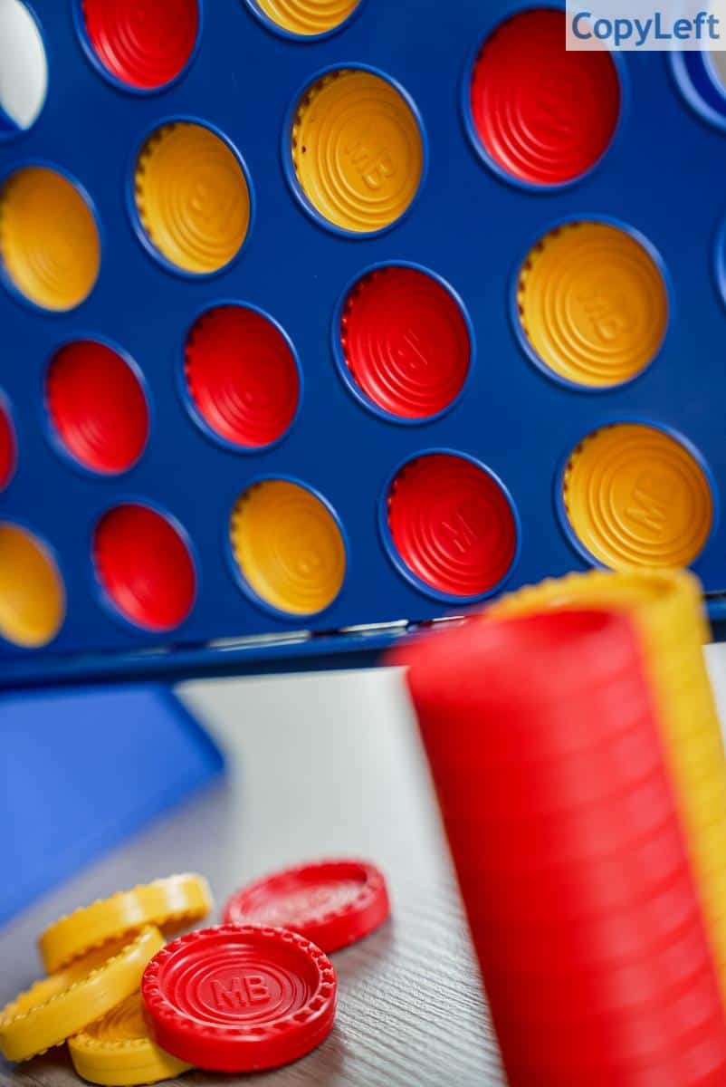 A close up of a game of connect connect